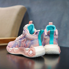 Boy's Luminous Cushioned Shoes With Rotating Buckle Breathable Mesh