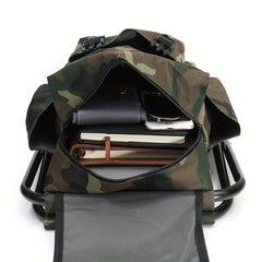 Camouflage Portable Backpack Chair for Outdoor Camping Travel BBQ Sports