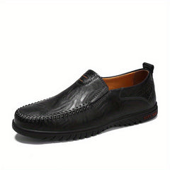 Men's Stitch Detail Loafer Shoes Comfy Non slip Slip On Shoes