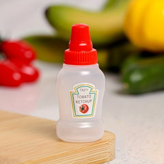 4pcs Mini Sauce Bottles Ketchup Squeeze Portable Containers for Lunchbox