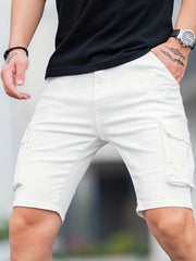 Cargo Denim Shorts Men s Casual Pocket High Stretch Cargo Shorts For Summer