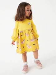 Toddler Girls' Dogs Graphic Long Sleeve Princess Dress