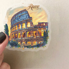 50pcs Cartoon City Building Stickers Waterproof PET Self Adhesive Decals