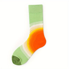 6 Pairs Floral Print Socks Mid Tube Women's Stockings
