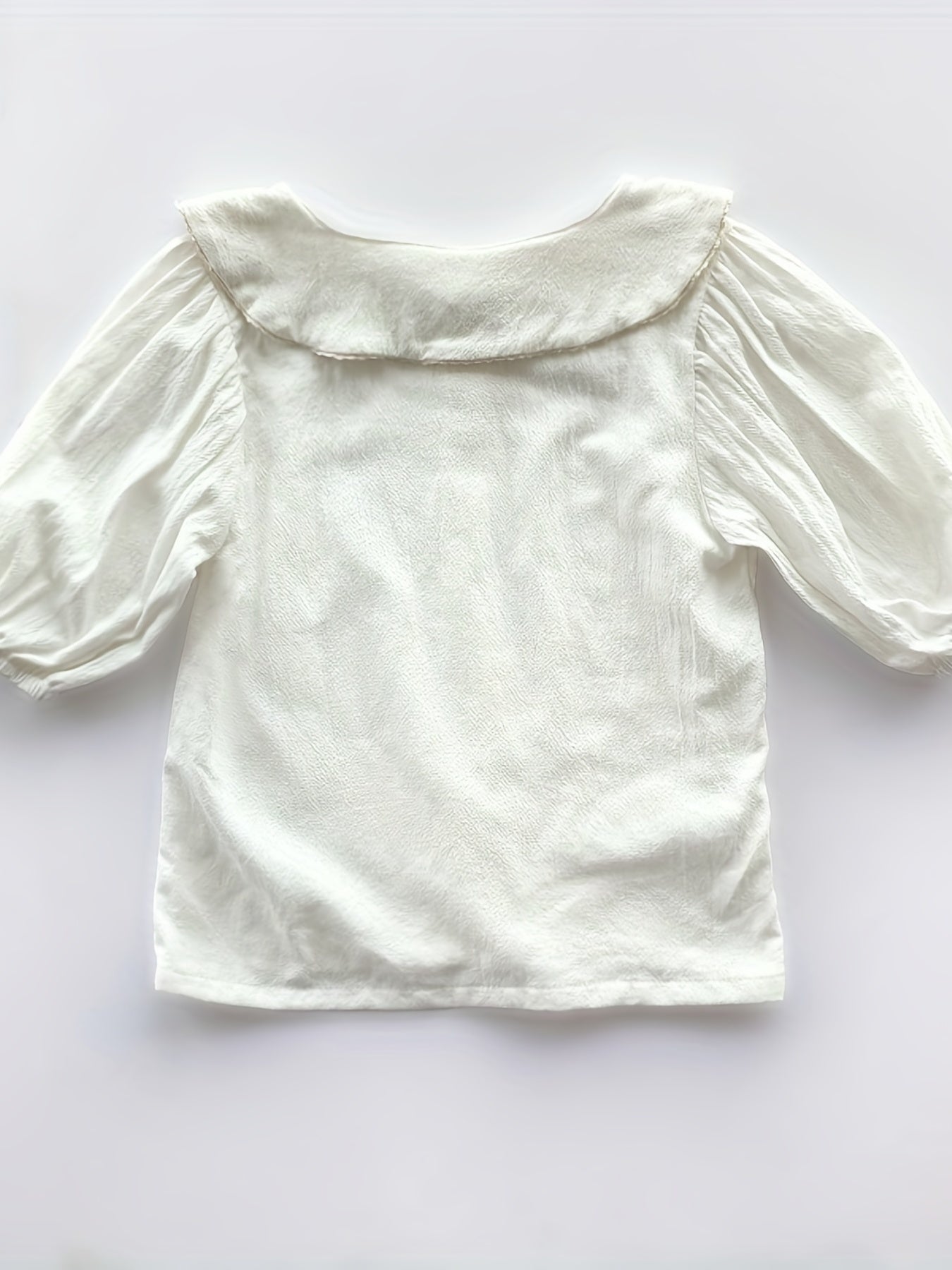 Toddler Girls Casual Blouse Button Round Collar Shirt