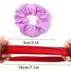 60pcs Satin Silk Hair Scrunchies Hair Bands for Women Curly Hair Accessories