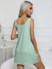 Solid Vest Lounge Dress Soft Micro Elastic Mini Dress Women's Loungewear