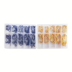 100pcs Fishing Hooks 10 Sizes Circle Barbed Hooks High Carbon Steel