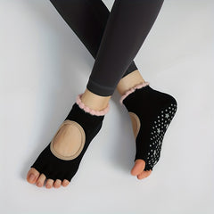 Breathable Yoga Socks Open Toe Anti-skid Sports Socks for Pilates