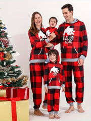 Christmas Hooded Top & Plaid Pants Pajama Set