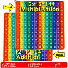 Large Macaron Pop Bubble Fidget Toy 12x12 Multiplication, 12x12 Addition
