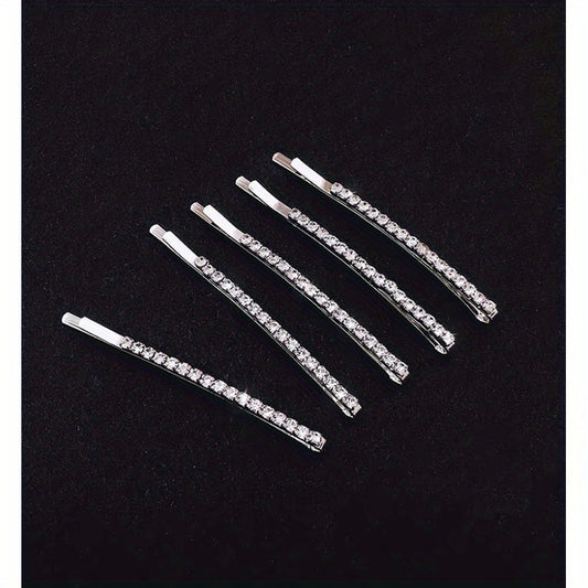 5pcs Rhinestone Hair Clip Bobby Pin Hair Barrette Hair Slides Clip Non Slip