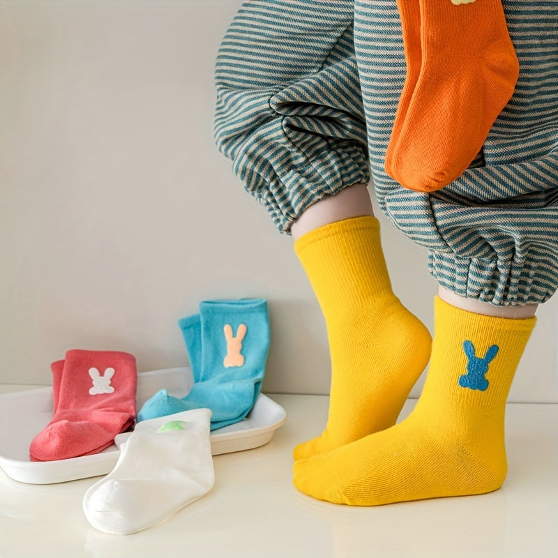 5 Pairs Girls Kids Sports Socks for Autumn Winter