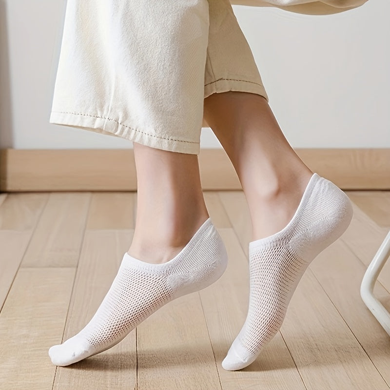 5 Pairs Mesh Low Cut Ankle Socks Breathable Lightweight Women's Stockings