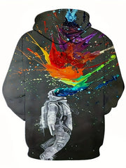 Astronaut 3D Print Hoodies for Men - Graphic Hoodie with Kangaroo Pocket