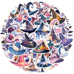 50pcs Cartoon Magic Hat Stickers for Guitar, Skateboard, Helmet