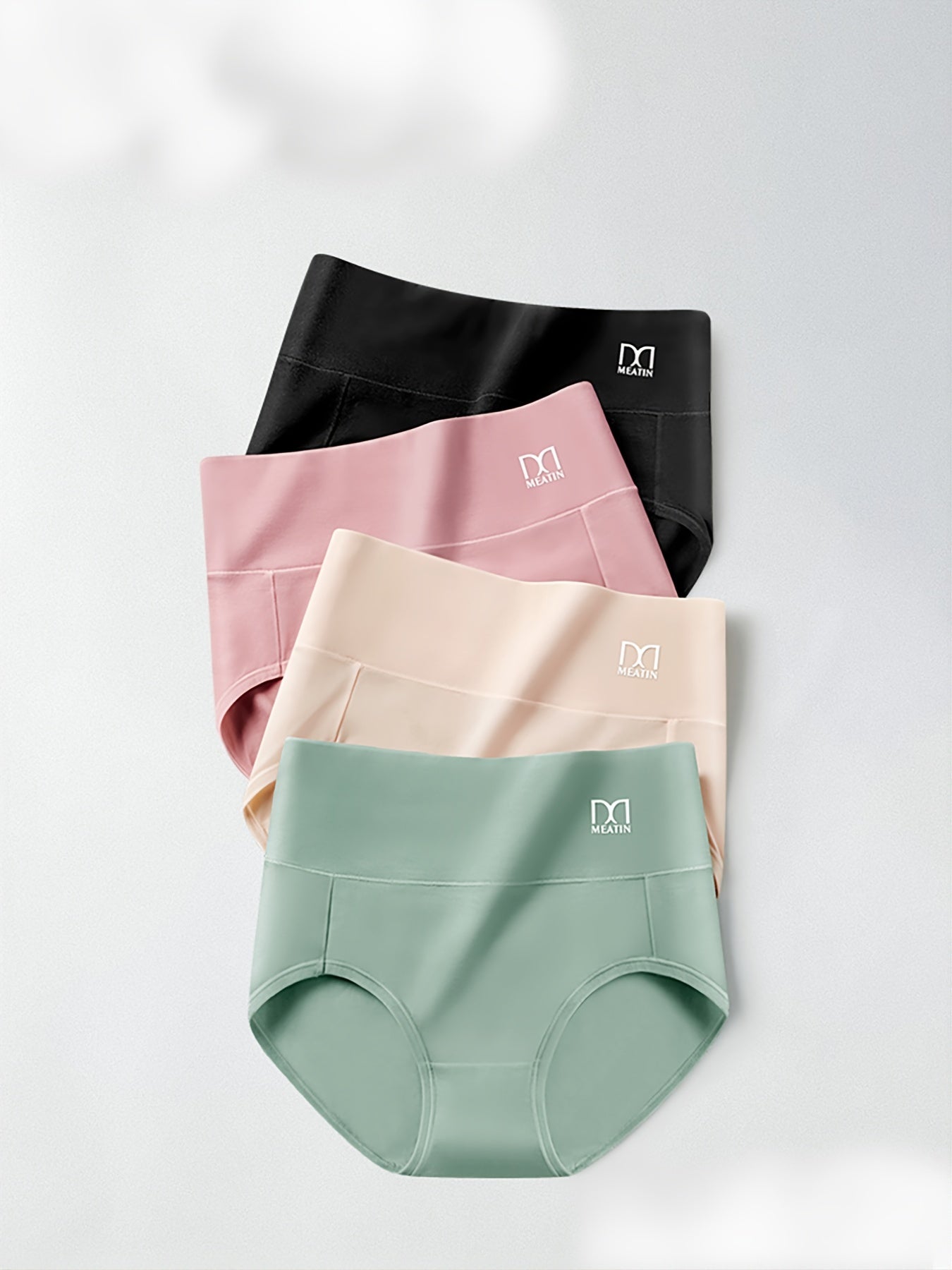 4 Pcs Women's Cotton Full Coverage Briefs Comfortable Tummy Control Panties