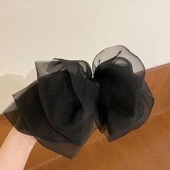 Chiffon Spring Clip Ponytail French Bow Barrette Hair Bows for Women