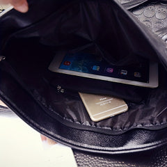 Women's Skull Embossed Tote Bag Large Capacity Shoulder Bag