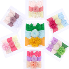 3pcs Baby Butterfly End Hair Band Soft Nylon Headband Baby Hair Accessories