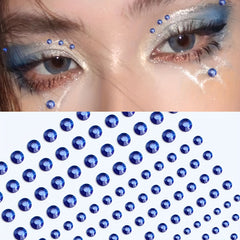 144 Pcs Purple Stickers Eye Makeup Jewelry Face Pearl Makeup Stage Stickers