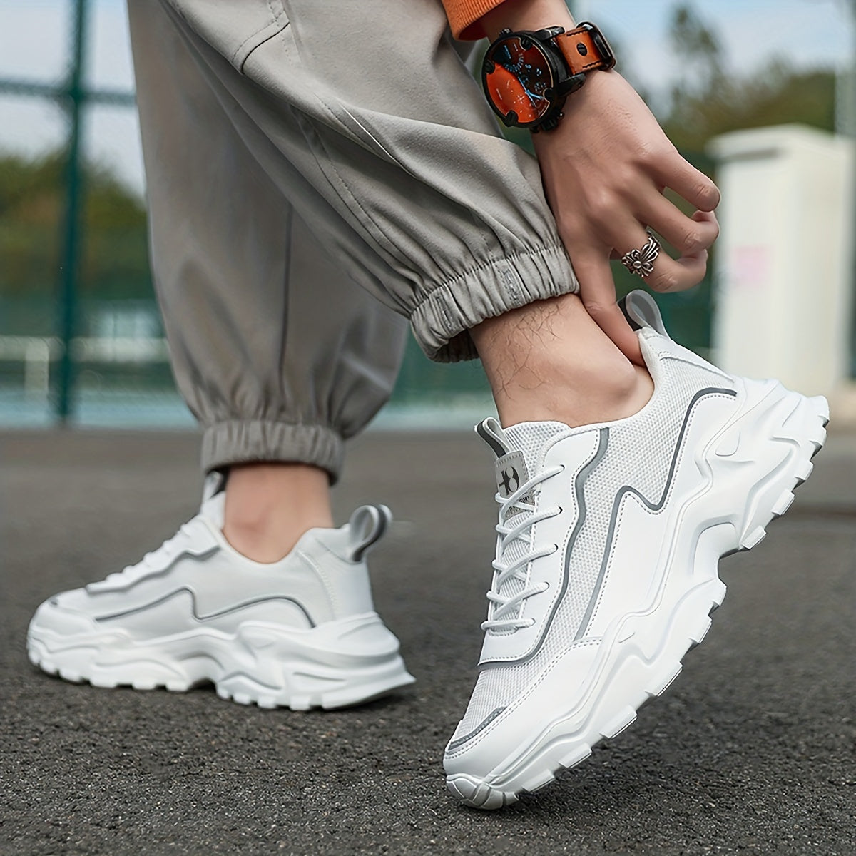 Men's Mesh Breathable Lightweight Sneakers Outdoor Comfy Shoes