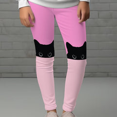 Kitty Graphic Leggings for Girls Fall Winter Gift