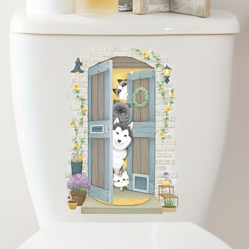 Home Decor Toilet Lid Sticker Waterproof PVC Removable Sticker