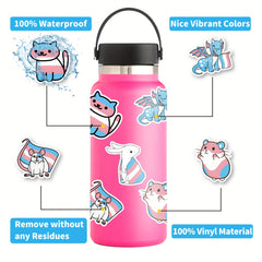 Transgender Pride Vinyl Stickers - 100pcs Pack