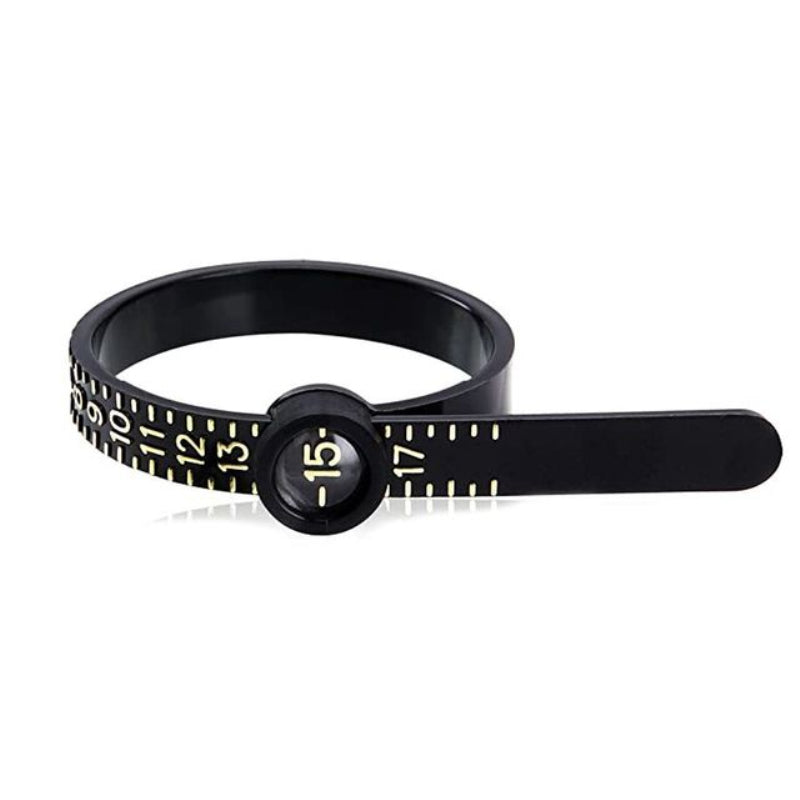 Plastic Ring Sizer Finger Gauge Tester Magnified Glass Jewellery Measure Tool