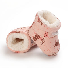 Baby Boys Cartoon Comfortable Boots Soft Warm Plus Fleece Boots Indoor Walking