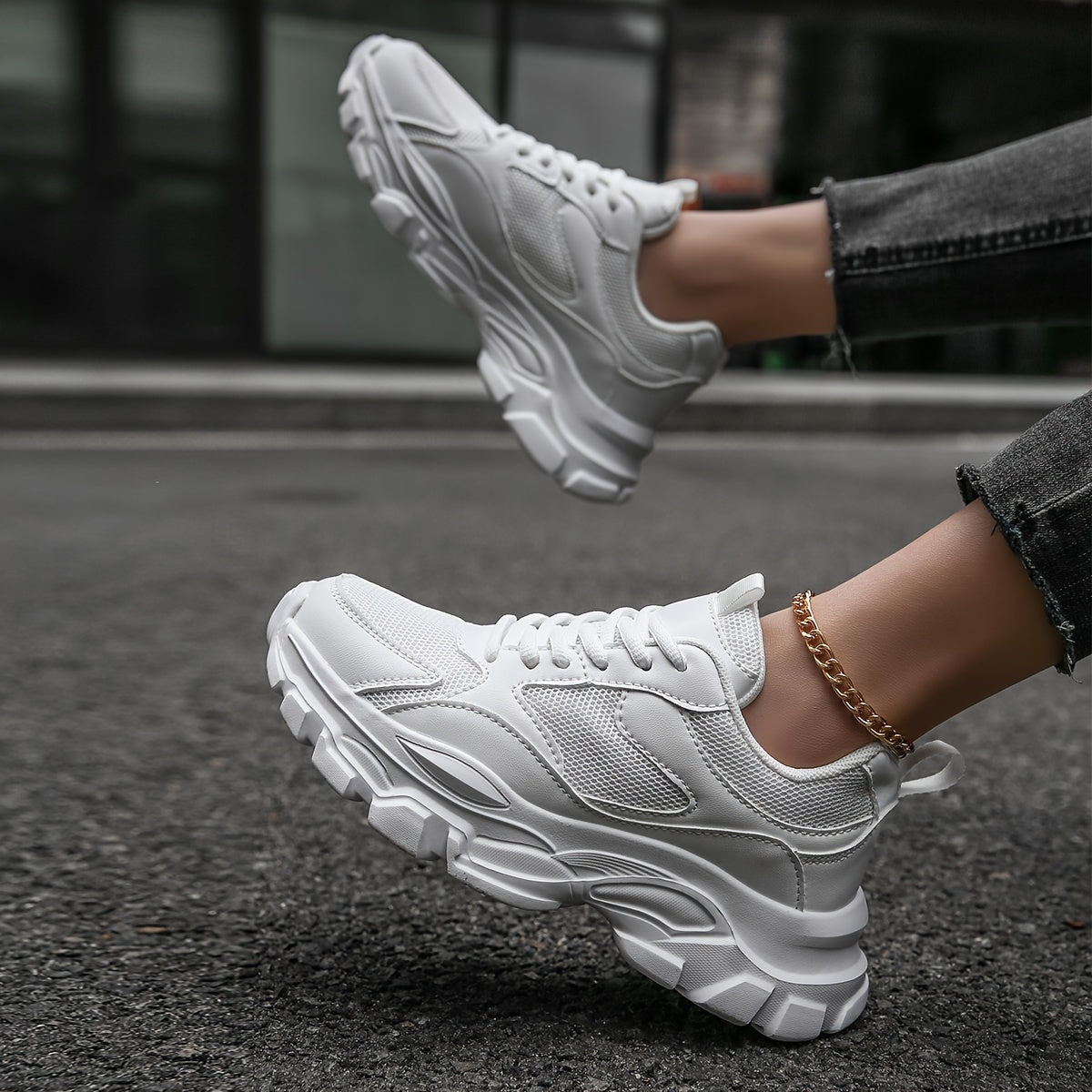 Women's Lace Up Lightweight Sports Running Shoes