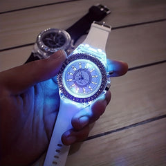 LED Rhinestone Luminous Quartz Watch - Assorted Colors