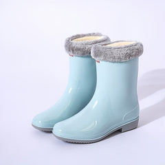 Women's Thermal Rain Boots Fleece Waterproof Booties