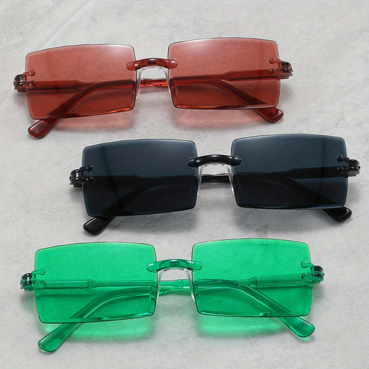 Men's Rimless UV Resistant Sunglasses for Outdoor Travel
