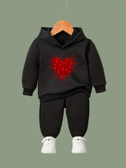 Girls Heart Graphic 2pcs Activewear Set Spring Fall Sports