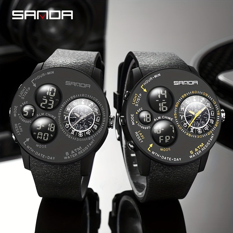 SANDA Large Dial Boy's Sports Waterproof Watch