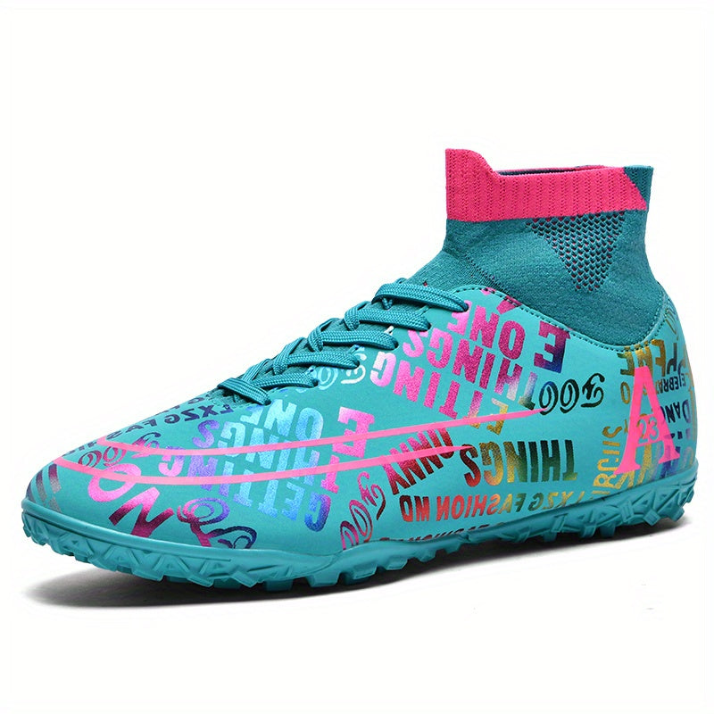 High Top Turf Football Boots - Gradient Print - Anti Skid - Breathable