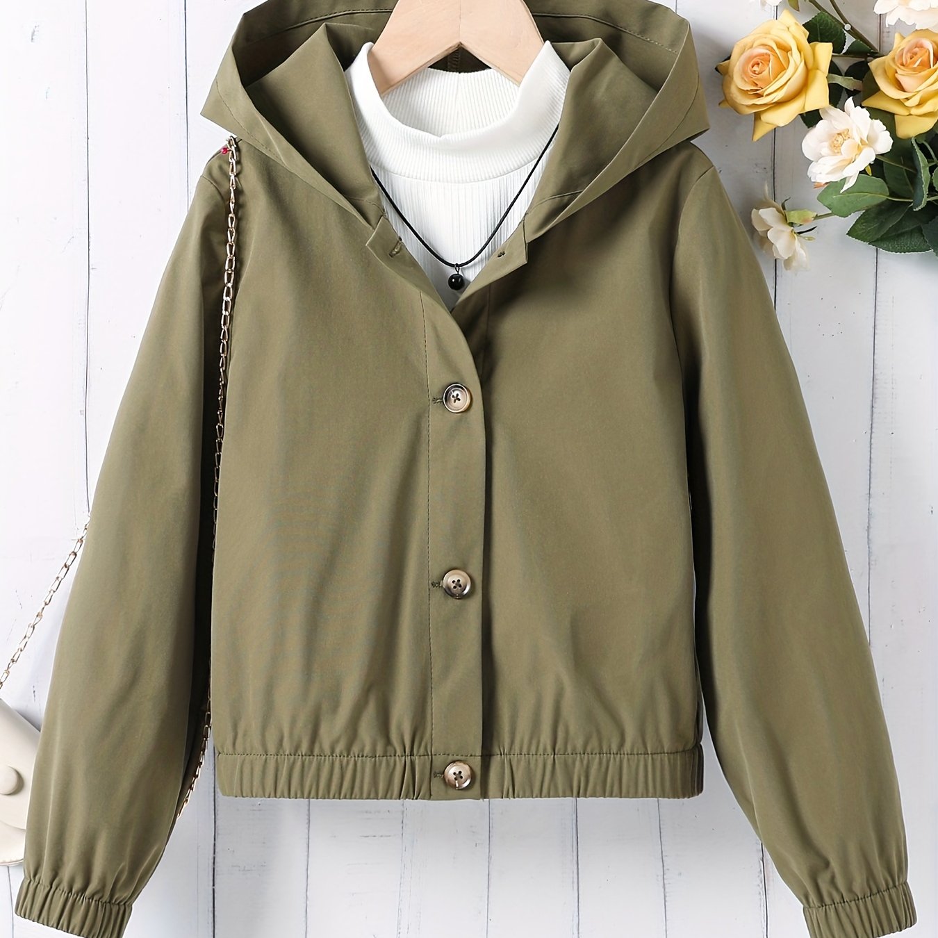 Kid Girls' Casual Hooded Windbreaker Jacket For Sports Running