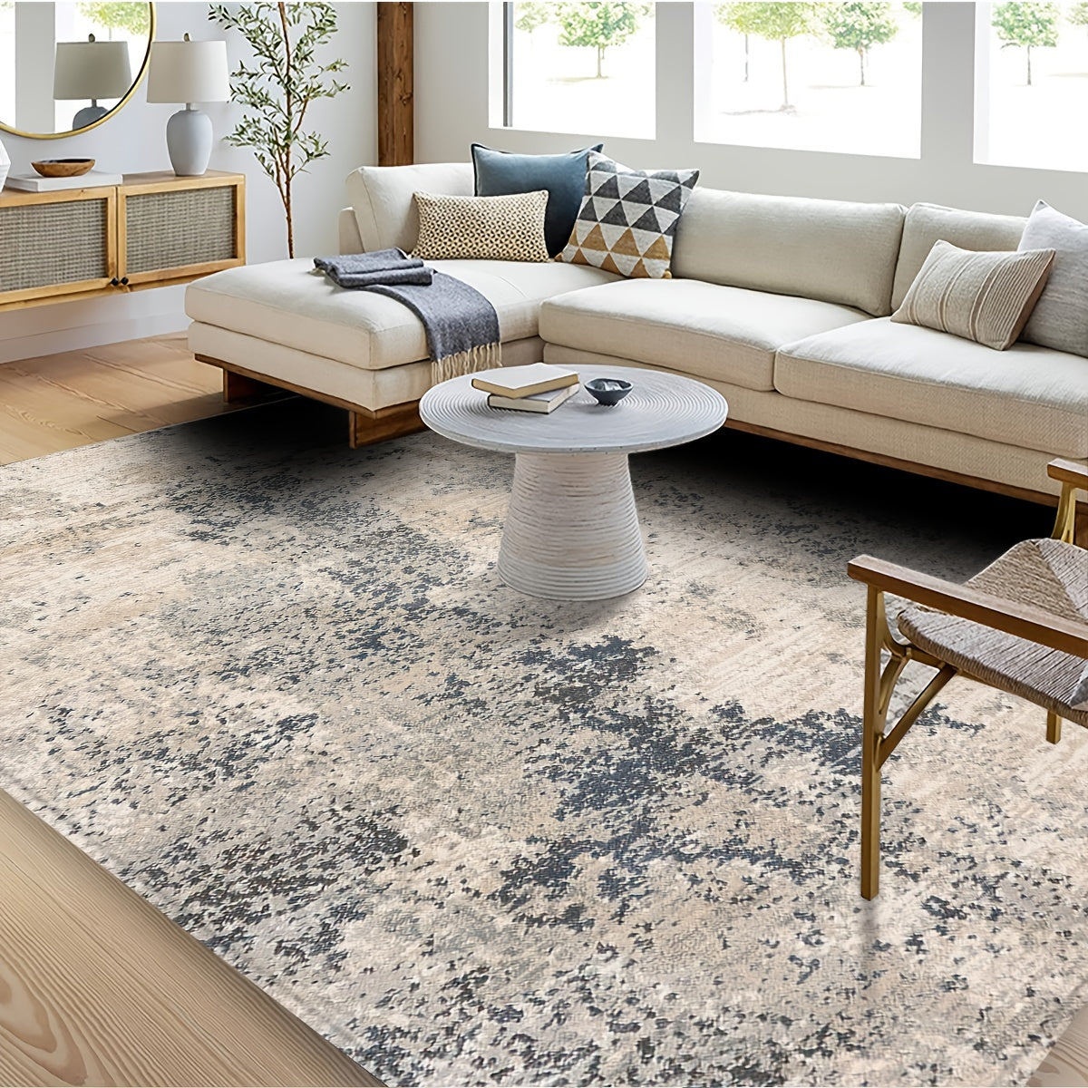 Boho Vintage Area Rug Soft Faux Sheepskin Floor Mat