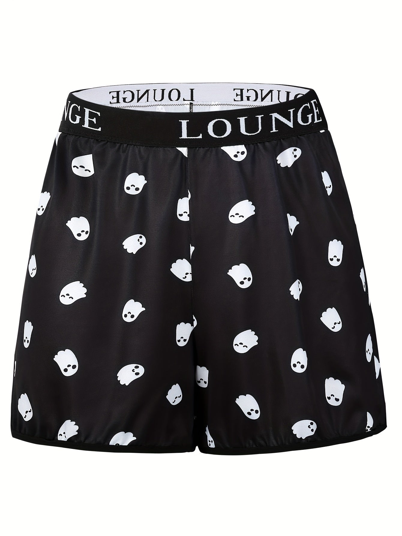 Women's Plus Ghost Print Bra & Shorts Two Piece Set