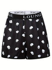 Women's Plus Ghost Print Bra & Shorts Two Piece Set