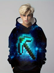 Teens 3D Game Tool Print Hooded Sweatshirt Kids Casual Hooded Pullover