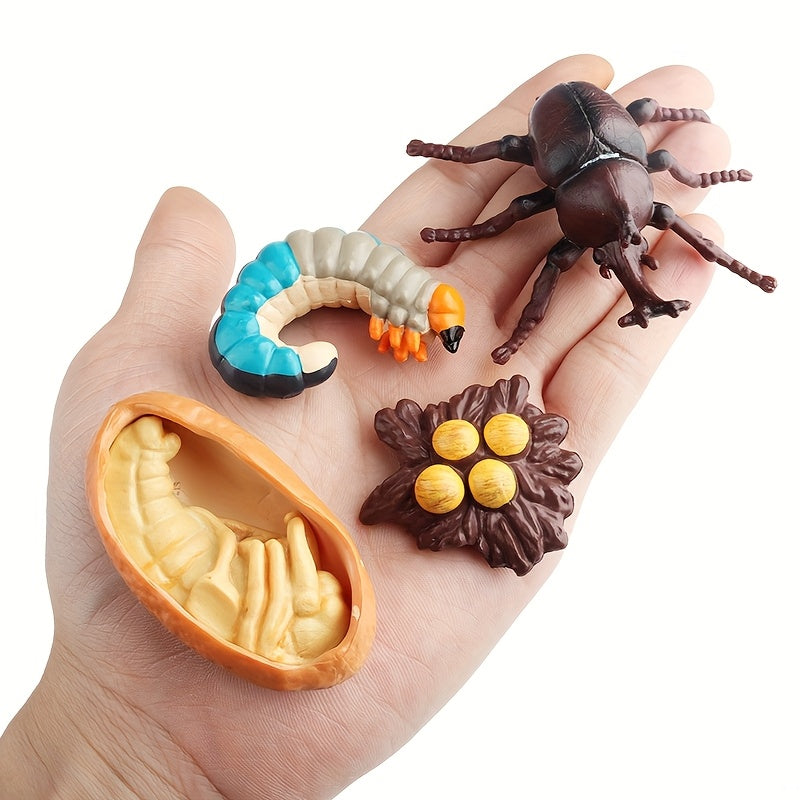 4pcs Mini Animal Growth Cycle Set Unicorn Fairy Shovel Insect Toy