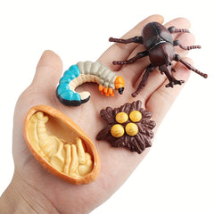 4pcs Mini Animal Growth Cycle Set Unicorn Fairy Shovel Insect Toy