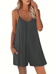 Spaghetti Strap Romper Jumpsuit Sleeveless Cami Casual Women's Summer Clothing
