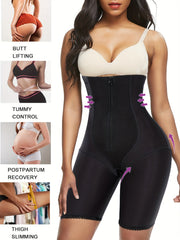 High Waist Zipper Shaping Shorts Tummy Control Compression Shorts
