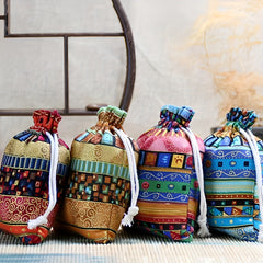 4pcs Egyptian Style Jewelry Coin Bags Drawstring Gift Bag