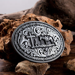 Praying Cross Cowboy Belt Buckle