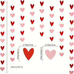 Heart Banner Hanging Garland Wedding Wall Decor Love Flower